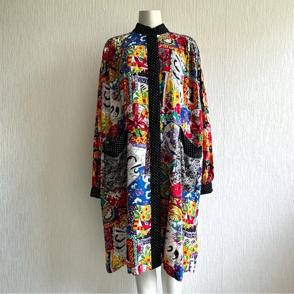 Suttles & Seawinds Jackets & Blazers - Vintage Suttles & Seawinds Bold Print Duster